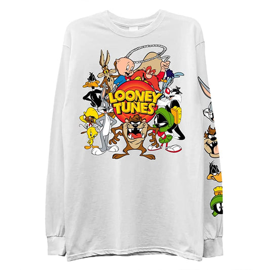 Looney Tunes Mens Classic Shirt Marvin - Space Jam 90’s Long Sleeve T-Shirt