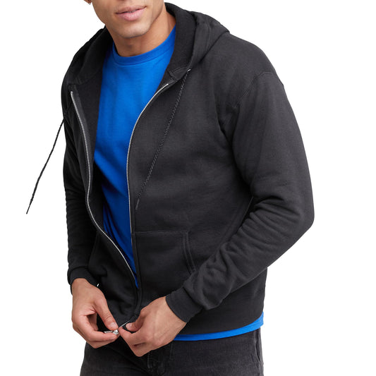 Hanes Men's Zip-Up Hoodie, EcoSmart Fleece Full-Zip Hoodie for Men, Hooded Sweatshirt