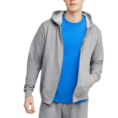 Hanes Men's Zip-Up Hoodie, EcoSmart Fleece Full-Zip Hoodie for Men, Hooded Sweatshirt